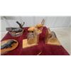 Image 4 : Collection of Wooden Carvings Including Dolphins, Birds, Bears on Driftwood Bases, and Decorative I