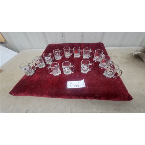 A&W Root Beer Glass Mug Collection, Approx 13 Pieces, Collectable Vintage