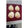 Image 1 : Set of 4 Vintage Native American Indian Chief Ceramic Ashtrays with Headdress 1950.S or 60.S