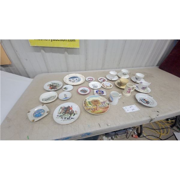 Vintage Souvenir China Collection - Decorative Plates, Teacups, Saucers & Small Dishes