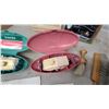 Image 3 : Singer Buttonholer Attachments (2) in Green and Pink Cases with Templates and Travel Iron N.O.S.