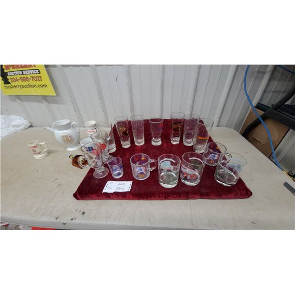 Collection of Vintage Promotional Beer Glasses and Ceramic Mugs, Approx 25 and More Pieces