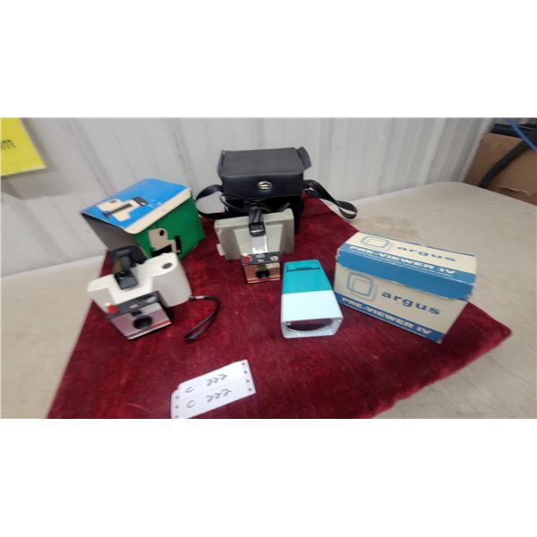 Polaroid Land Camera Big Swinger 3000, Swinger Camera, Argus Pre-Viewer Iv Slide Viewer