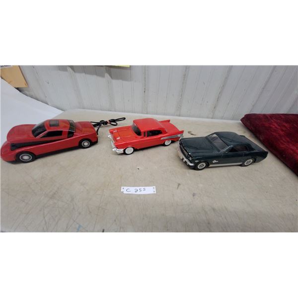 3 VHS Cars:Rewinders Red Corvette, Red '57 Chevy, Dark Green Ford Mustang