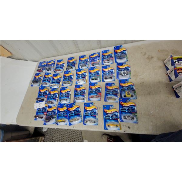 Hot Wheels Die-Cast Car Collection, Approximately 30 Vehicles, Sealed in Original Blister Packs