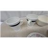 Image 5 : La Salle Hotel Restaurant Ware Lot: Plates, Saucers, Cups, Creamers; Duraline China Fire King