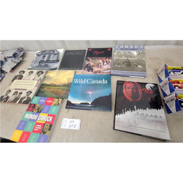 Collection of Canadian History & Nature Books Including Wild Canada, Mondo Canuck, Gone Wild