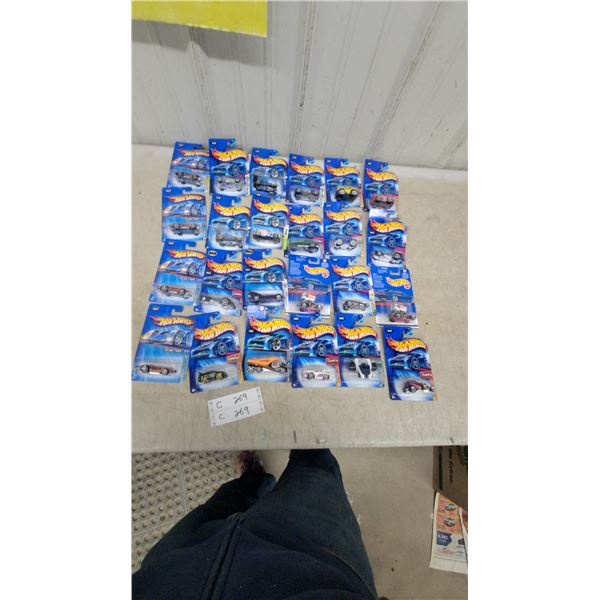 Hot Wheels Die-Cast Cars Collection, Approximately 24 Vehicles, Sealed in Original Blister Packs