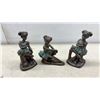Image 5 : Collection of 12 Bronze-Effect Ballerina Figurines in Green Tutus, Various Poses