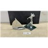 Image 1 : Hoselton Sculpture Aluminum Figure on Marble Base & Polished Aluminum Sailboat Figurine, Signed.