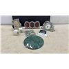 Image 1 : Seagull Pewter Collection: Clock, Photo Frames, Trivet, Marble Cheese Board, Candle Holders