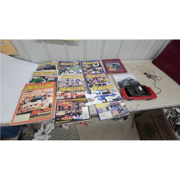 National Dragster Magazines Collection, Famous Ford Woodies Book, Cars Book, Red Car-Shaped VHS