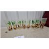 Image 1 : Set of 8 Vintage Frosted Glass Tiki/Tropical Highball Glasses with Caveman & Palm Tree Design