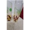 Image 2 : Set of 8 Vintage Frosted Glass Tiki/Tropical Highball Glasses with Caveman & Palm Tree Design