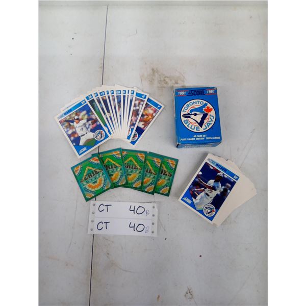 1991 Score Toronto Blue Jays 40 Card Set plus 5 Magic Motion Trivia Cards