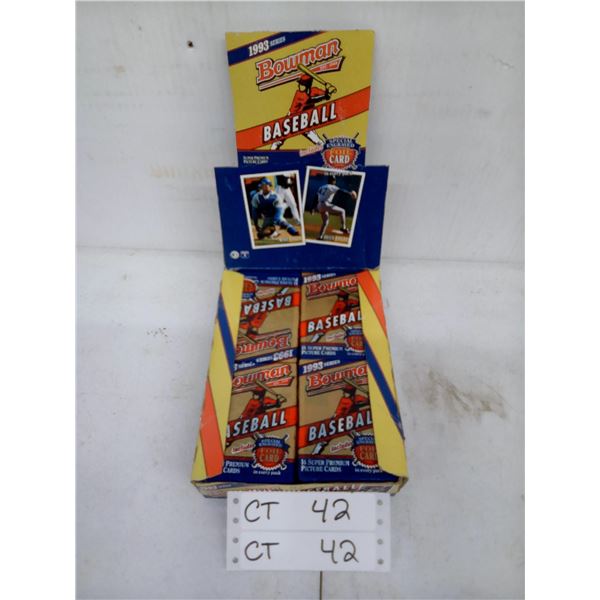1993 Bowman Baseball Cards Box with Sealed Packs - 14 Super Premium Picture Cards per Pack