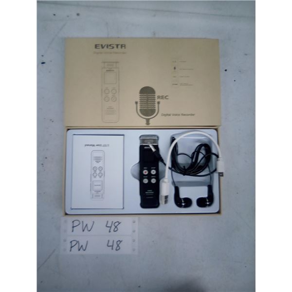 EVISTR L157 Digital Voice Recorder with Earphones and USB Cable