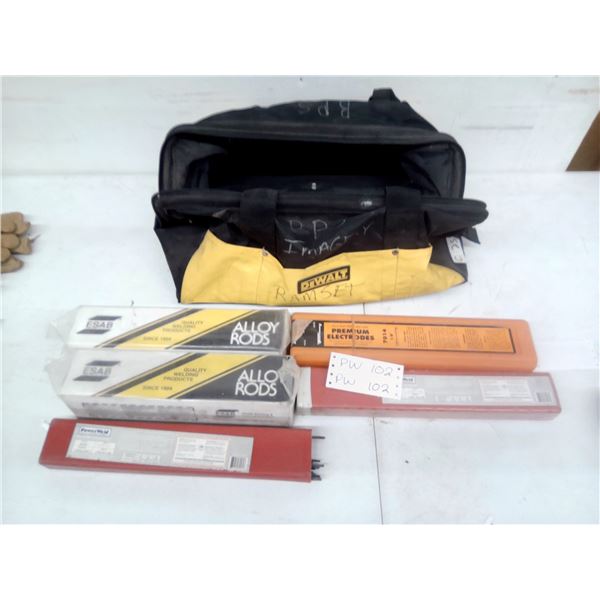 ESAB Alloy Rods, PowerWeld E7018 & Forney 7014 1/8" Welding Electrodes w/ DeWalt Bag