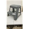Image 1 : Grey Plastic 2-step Stool with Non-Slip Treads and Reinforced Base