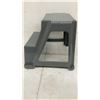 Image 2 : Grey Plastic 2-step Stool with Non-Slip Treads and Reinforced Base