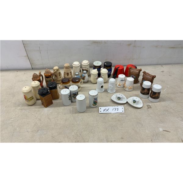 15 Sets Vintage Souvenir Salt & Pepper Shaker Collection, Various Locations, Ceramic & Wood