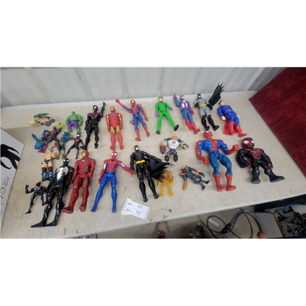 Mixed Lot of Marvel & DC Superhero Action Figures, Various Sizes, Approx. 25 and More Pieces