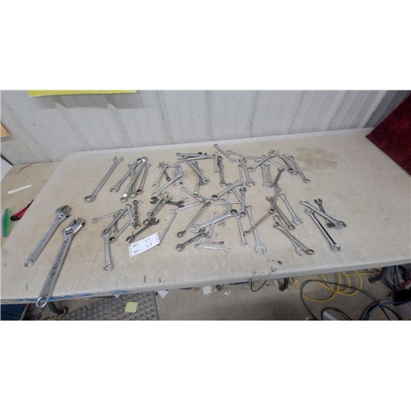 Assorted Wrenches Including Adjustable, Combination & Open-End Wrenches, Various Sizes, Approx 50