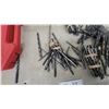 Image 2 : Assorted Drill Bit Lot with Red Plastic Case, Various Sizes, HSS and Titanium Coated