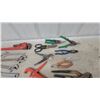 Image 7 : Assorted Hand Tools: Adjustable Wrenches, Pipe Wrench, Tin Snips, Pliers, Wire Cutters, Scissors
