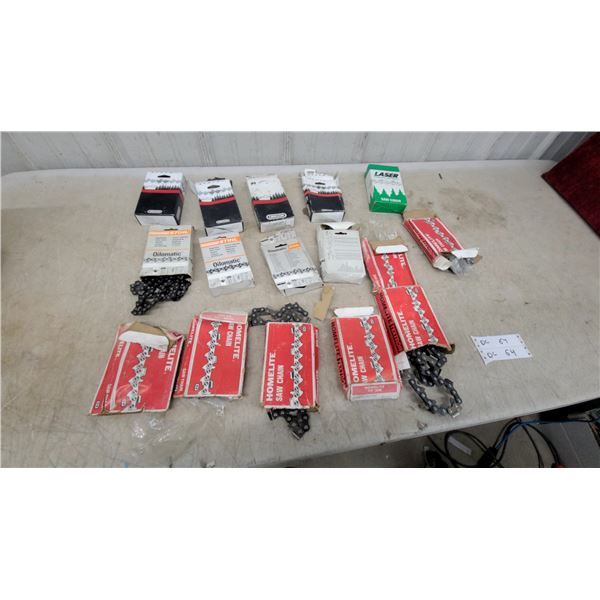 Assorted Chainsaw Chains - Homelite, STIHL Oilomatic, Oregon & Laser Brands, Approx 15 Boxes