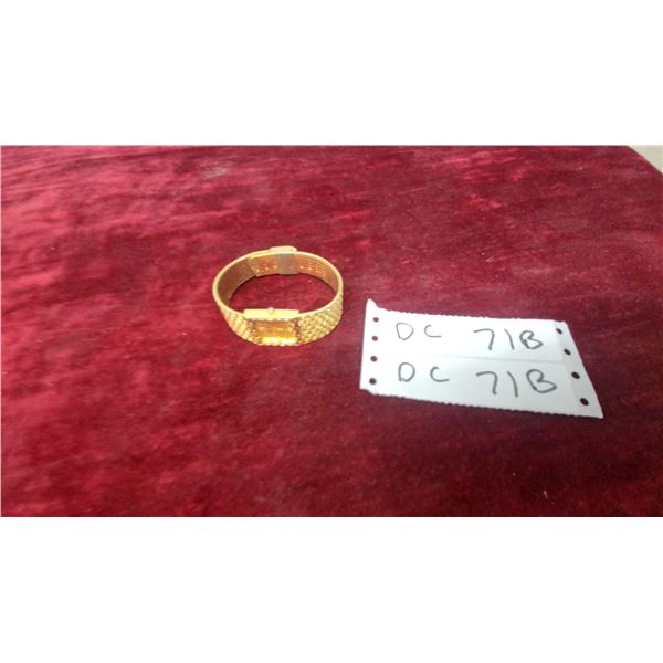 Rolex Genvle Quartz Dress Watch, Gold-Tone Case and Integrated Mesh Bracelet, Rectangular Dial