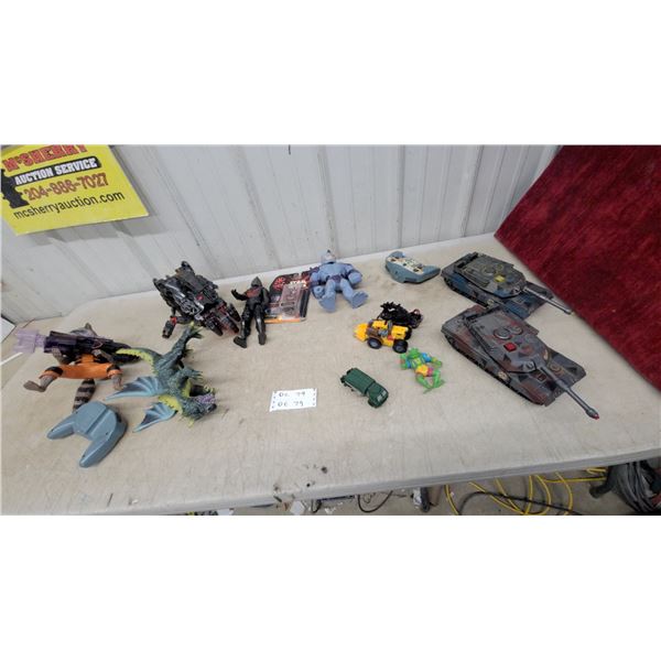 Assorted Action Figures & Toys Incl Star Wars, Transformers, Dinosaurs, Tanks & Vehicles Lot