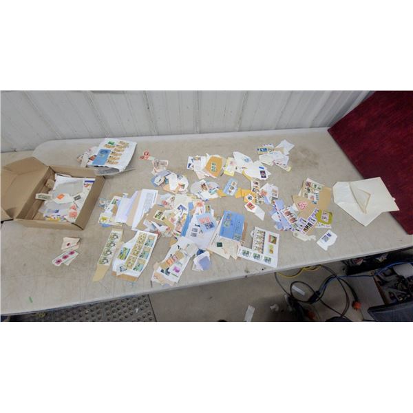 Collection of Worldwide Postage Stamps on Paper, Mixed Countries and Eras, Loose Lot Most