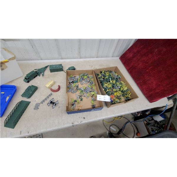 Plastic Army Men Collection w/ Military Vehicles, Bridge & Accessories in Boxes