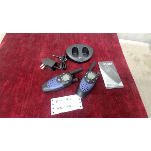 Cobra PR4100WXC Two-Way Radio Set with Dual Charging Base and AC Adapter