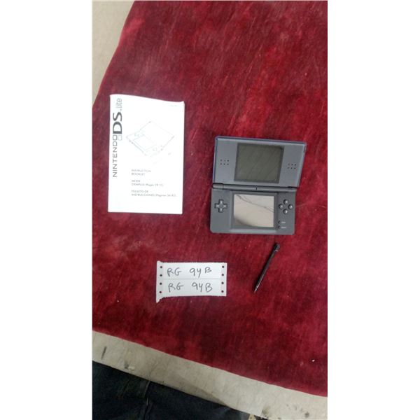 Nintendo Ds Lite Handheld Gaming Console in Blue with Stylus and Instruction Booklet
