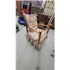 Image 1 : Wooden Rocking Chair with Floral Print Cushion Set