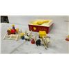 Image 4 : Fisher-Price Vintage Toy Lot: Music Box Record Player, Toot-Toot Train, Little People Figures
