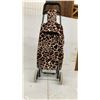 Image 3 : Giraffe Print Folding Shopping Trolley Cart with Two Wheels and Black Handle