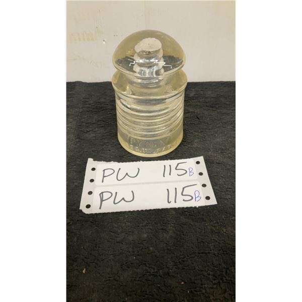 Pyrex Clear Glass Electrical Insulator, Made in USA