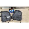 Image 1 : Association of Manitoba Municipalities Grey Backpacks (2) & Heath Zenith Motion Sensor Security Lig