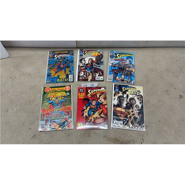 5 DC Superman Comic Book Lot: Man of Steel, Gen 13, Superman Family, CD-ROM Comic Book