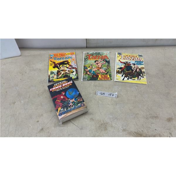 3 DC Tarzan Comics: #220, #255, #233, 100-Page Issue & Overstreet Comic Book Price Guide 1973-74