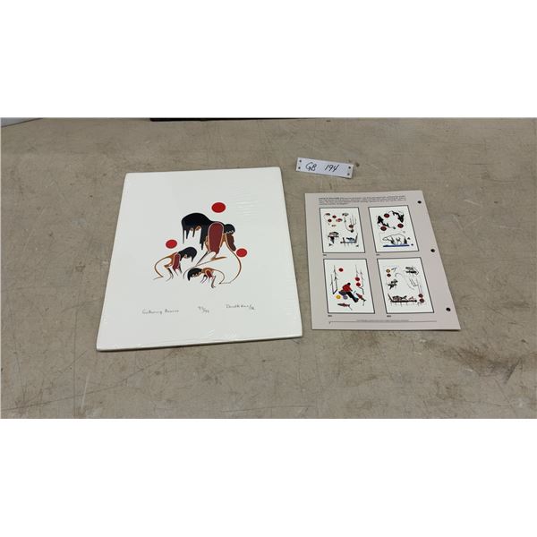 David B. Williams "Gathering Acorns" Limited Edition Print 95/99, 1986, Ojibway Art 14 x 12"