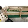 Image 6 : John Deere Steel Wagon with Wooden Side Rails and Pneumatic Tires with Yellow Rims