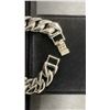 Image 3 : New Platinum Plated 14.0mm Iced Out Cuban Link Bracelet with CZ Stone Accents and Fold-Over Clasp
