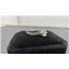 Image 4 : New Platinum Plated 1.0K Simulated Diamond (CZ ) Solitaire Ring with Pavé Band, Round Cut Center