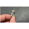 Image 6 : New Platinum Plated 1.0K Simulated Diamond (CZ ) Solitaire Ring with Pavé Band, Round Cut Center