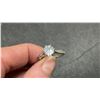 Image 7 : New Platinum Plated 1.0K Simulated Diamond (CZ ) Solitaire Ring with Pavé Band, Round Cut Center