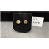Image 1 : New Platinum Plated 2.0 Ct Each Champagne Simulated Diamond (CZ) Stud Earrings, Round Cut